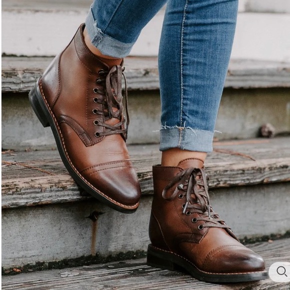 Thursday Boot Company Captain 6.5 brown burgundy Moto Mid calf Leather Boots - Picture 5 of 10